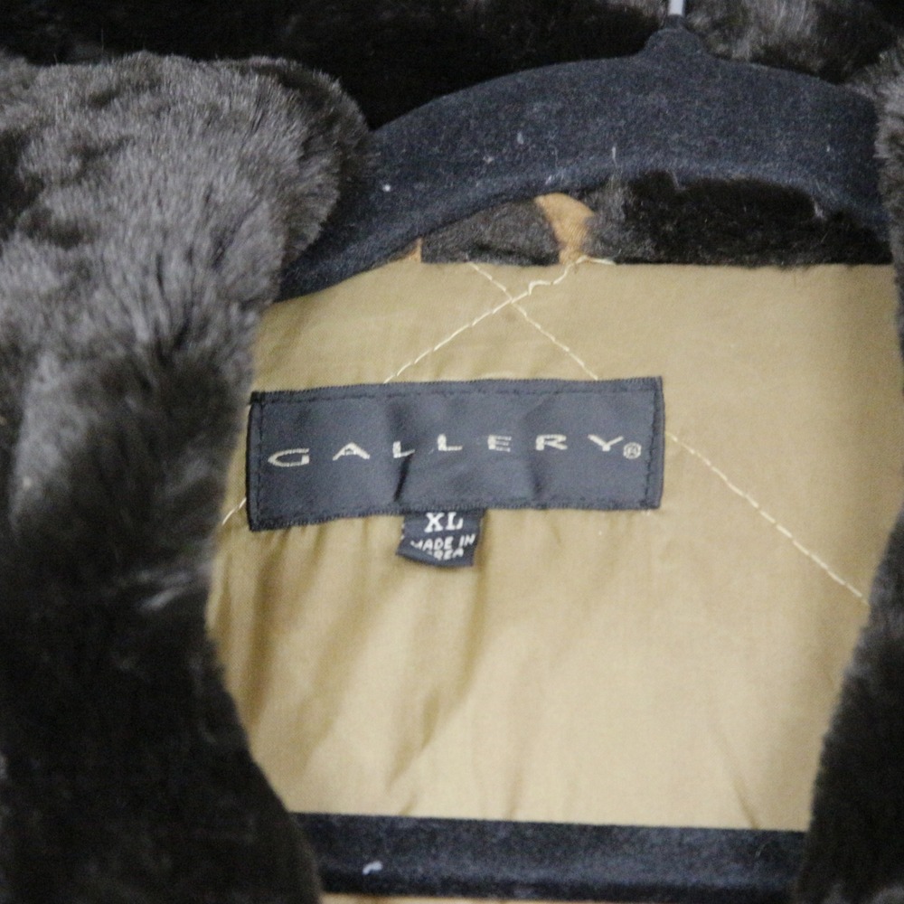 Vintage Gallery‎ Faux Fur Trim Coat Jacket Womens XL Brown Cozy Warm Winter - Picture 4 of 7